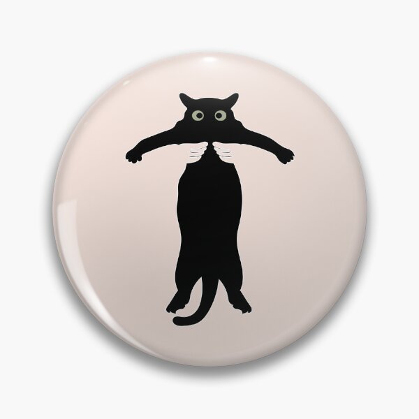 Item preview, Funny Black Cat Being Lifted Up, funny cat, black cats,cat holding on, purrfect,  cartoon cat, humorous, cartoon animals, scratches, murderous cat with knife, hang in there, designed and sold by YellowishStore.