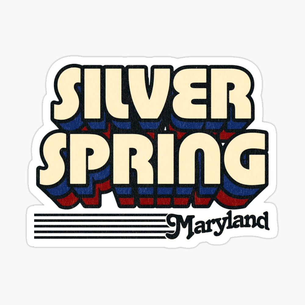 Silver Spring, Maryland | Retro Stripes Sticker