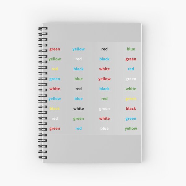Stroop-Test englisch Spiralblock