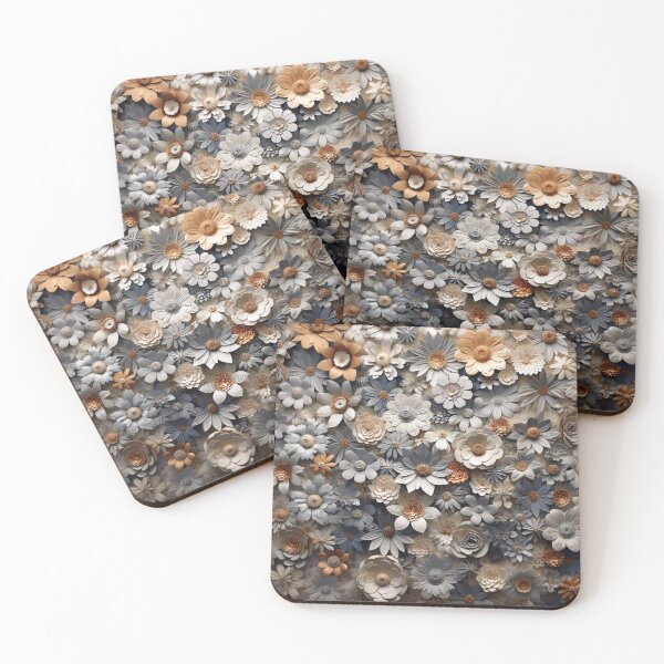 Item preview, Metallic flowers mosaic, unique pattern designed and sold by silent-violin.