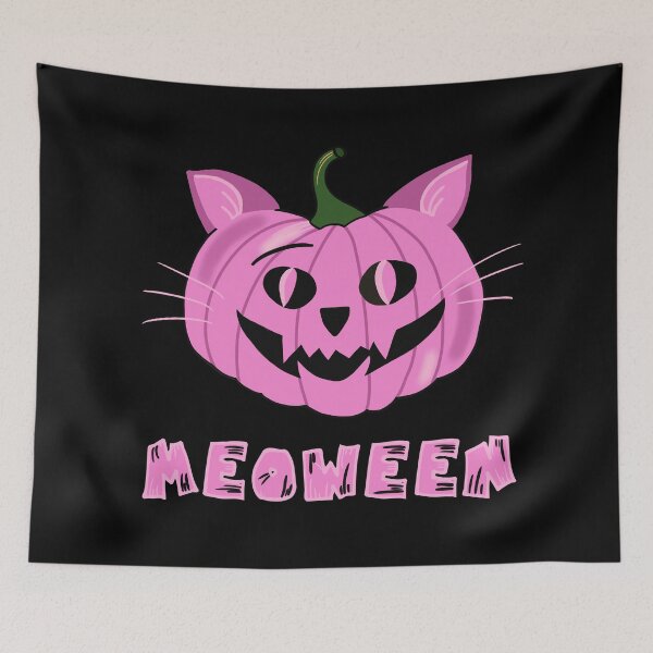 Item preview, Pastel Pink Halloween Cat Meoween designed and sold by PG Illustration.