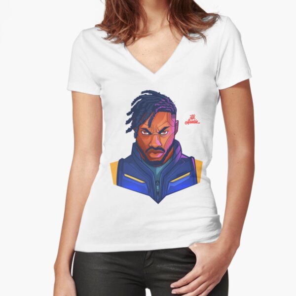 Kilmonger Was Right Fitted V-Neck T-Shirt