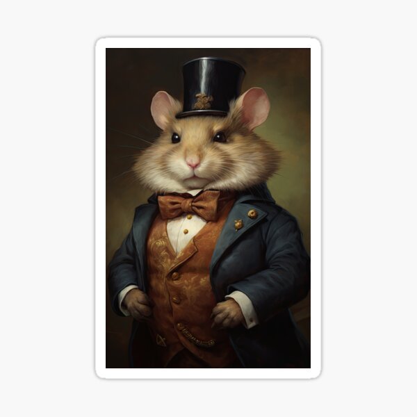Item preview, Victorian Elegance: Hamster in Costume - Whimsical Small Pet Art designed and sold by RodentDelights.