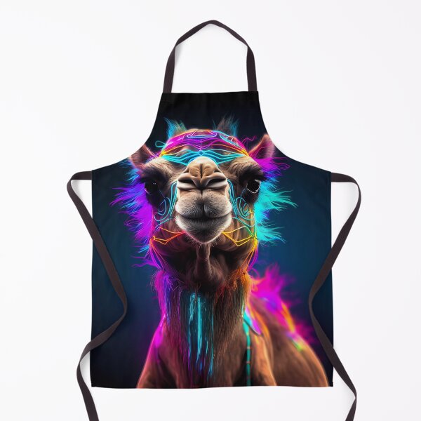 Item preview, "Dromedary camel with colorful neon digital patterns" designed and sold by Art-Vortex-fr.