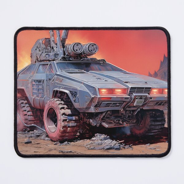 Item preview, Landscape of Post Apocalyptic Futuristic Car with Off-road Wheels in Wasteland with Evening Sunset Sky designed and sold by Je-we.