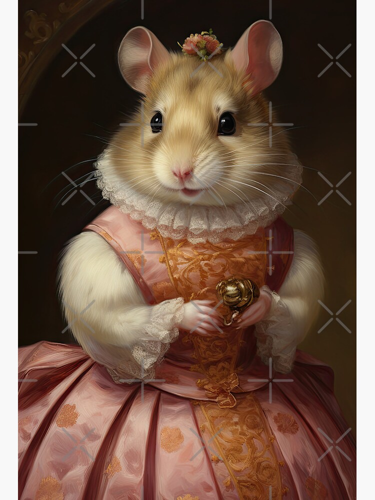 Victorian Elegance Hamster in Costume Whimsical Small Pet Art Art Board Print