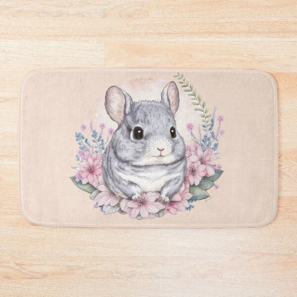 Item preview, Adorable chinchilla with flowers designed and sold by Beth Brink.