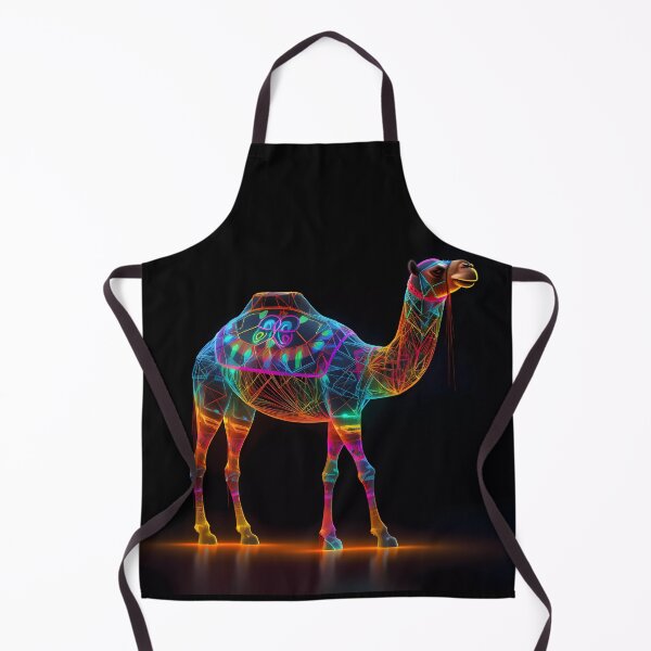 Item preview, "Dromedary camel with colorful neon digital patterns" designed and sold by Art-Vortex-fr.