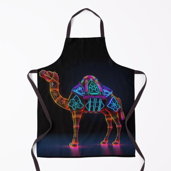 Item preview, "Dromedary camel with colorful neon digital patterns" designed and sold by Art-Vortex-fr.