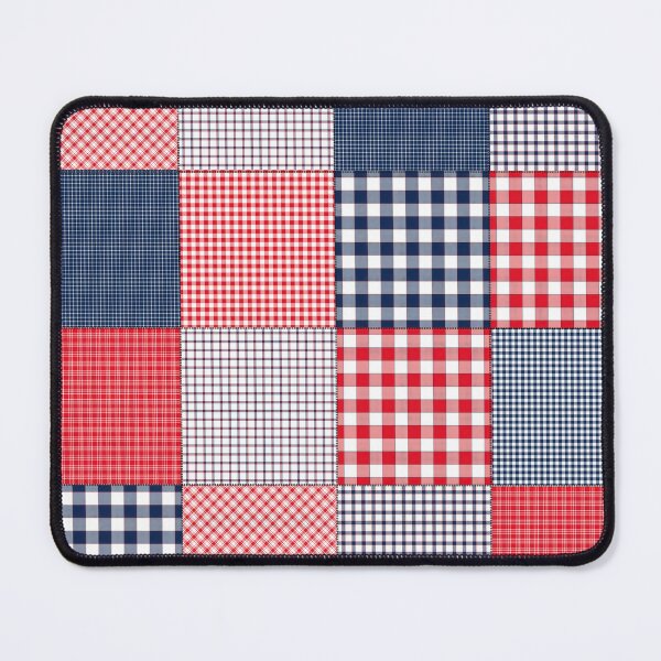 Item preview, Red and blue plaid patchwork gingham check designed and sold by Inktown.