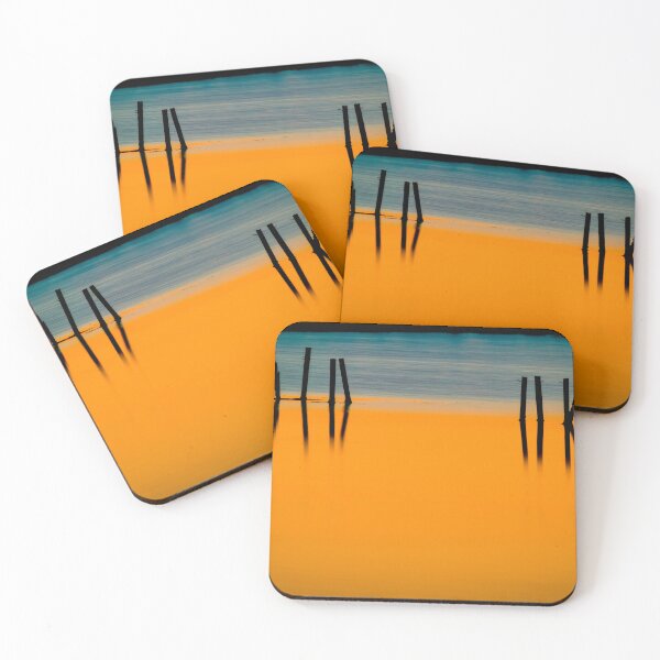 Item preview, BLACK PILINGS ORANGE WATER Abstract X107 designed and sold by RichFrancoCars.