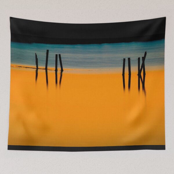 Item preview, BLACK PILINGS ORANGE WATER Abstract X107 designed and sold by RichFrancoCars.