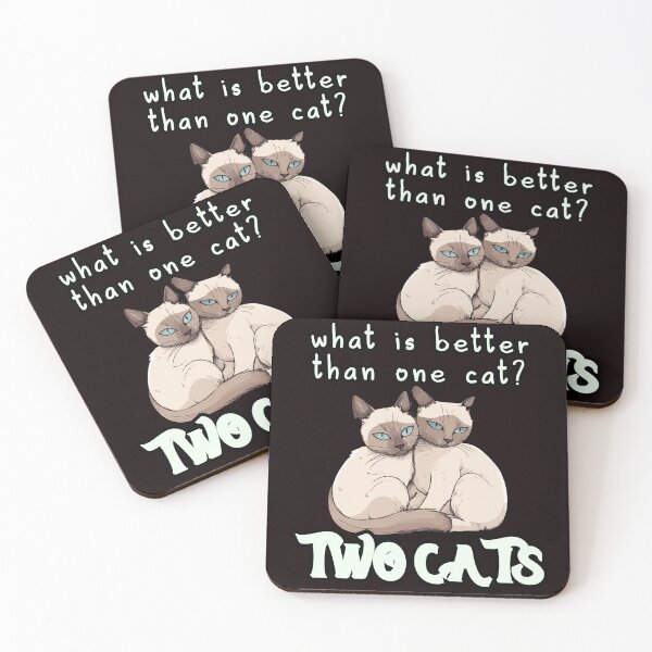 Aperçu de l'œuvre Quoi de mieux qu'un chat, deux chats, citation drôle de chat, vie de maman chat, propriétaire de chat, humour de chat, créée et vendue par YellowishStore.