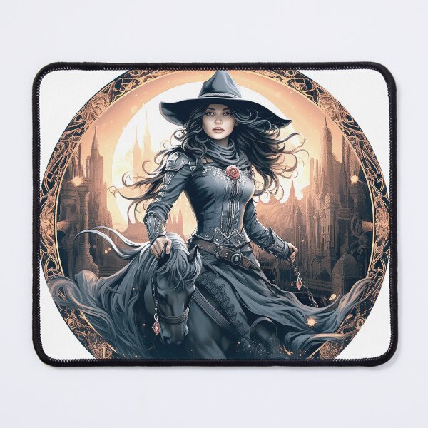 Item preview, Howdy Halloween Cowgirl Witch of the West and Horse Ride and Full Moon Country Treats for All designed and sold by Vicki Noble Art.