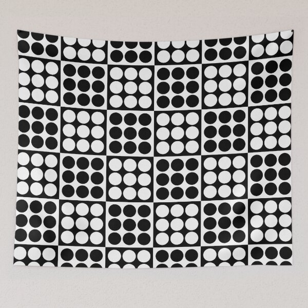 Item preview, Retro Mid Century Modern Geometric Pattern 122 Scandi Black and White designed and sold by tonymagnerart.