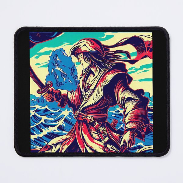 Item preview, Fantasy Pirate Anime - Woodcut 2 designed and sold by CrankyOldDude.