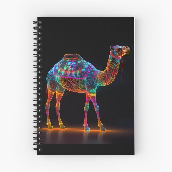 Item preview, "Dromedary camel with colorful neon digital patterns" designed and sold by Art-Vortex-fr.