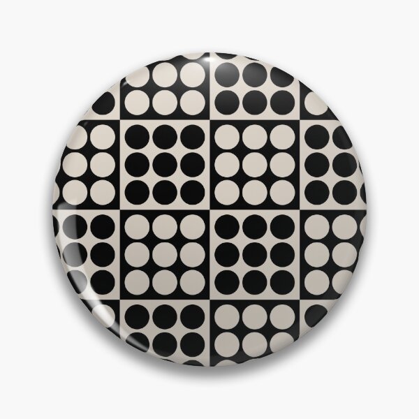 Item preview, Retro Mid Century Modern Geometric Pattern 121 Scandi Black and Linen White designed and sold by tonymagnerart.