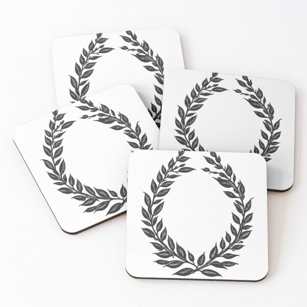 Item preview, black and white laurel wreath designed and sold by Majkel & Majkel.
