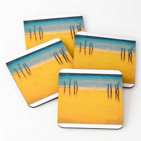 Item preview, BLACK PILINGS ORANGE WATER Abstract X107 designed and sold by RichFrancoCars.
