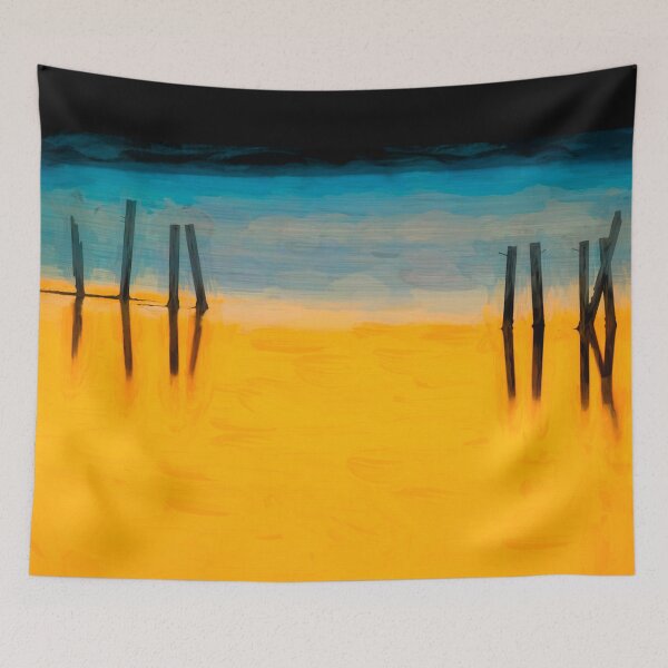 Item preview, BLACK PILINGS ORANGE WATER Abstract X107 designed and sold by RichFrancoCars.