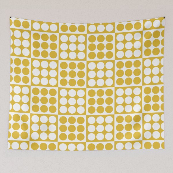 Item preview, Retro Mid Century Modern Geometric Pattern 123 Scandi Yellow designed and sold by tonymagnerart.