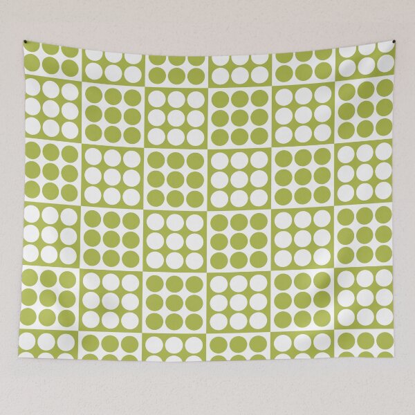 Item preview, Retro Mid Century Modern Geometric Pattern 125 Scandi Olive Green designed and sold by tonymagnerart.
