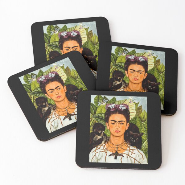Item preview, Self-Portrait with Thorn Necklace and Hummingbird Art Board Print designed and sold by xllhexcbkmr62.