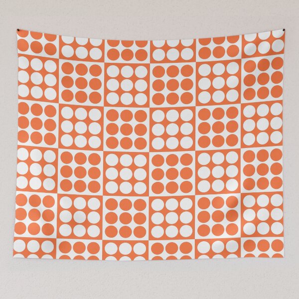 Item preview, Retro Mid Century Modern Geometric Pattern 126 Scandi Orange designed and sold by tonymagnerart.
