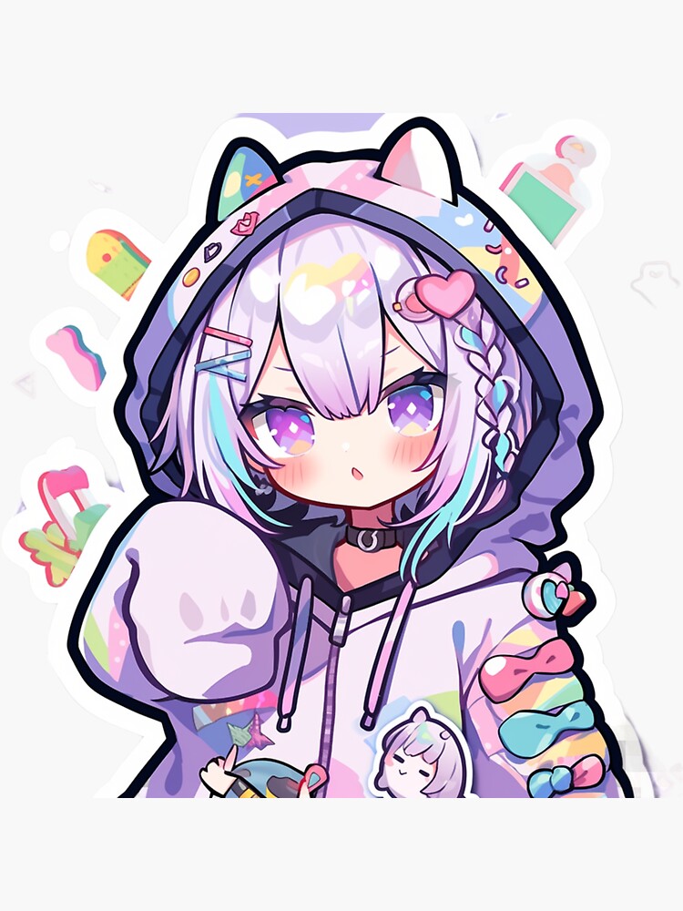 Cute Anime Girl Sticker for Sale by KLYPStickers