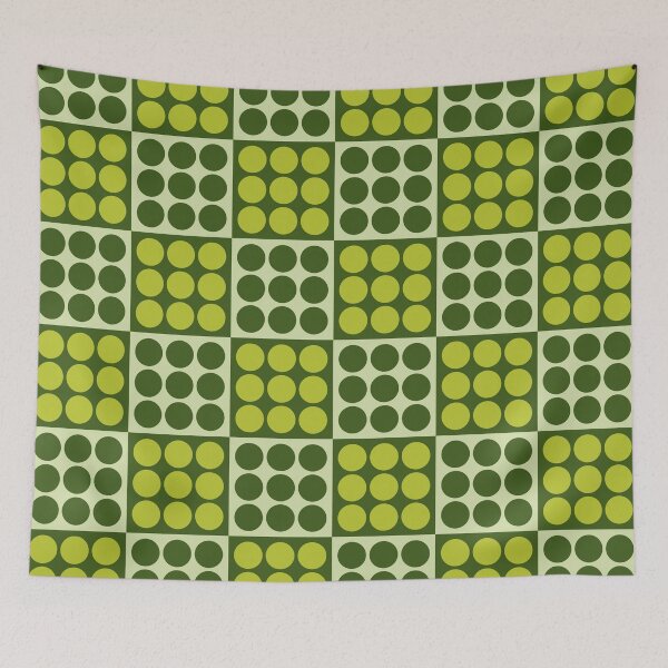 Item preview, Retro Mid Century Modern Geometric Pattern 127 Scandi Avocado Green designed and sold by tonymagnerart.