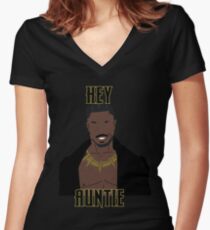 Hey Auntie Women's Fitted V-Neck T-Shirt