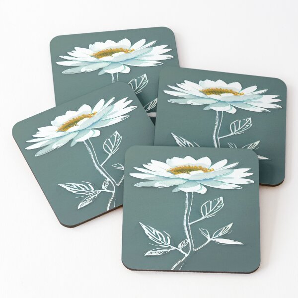 Item preview, White Blossom on Captivating Blue designed and sold by Simple-Art-work.