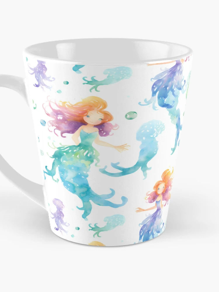 Thumbnail 3 of 4, Coffee Mug, Mermaids Pattern 10 designed and sold by DigitalPatternx.