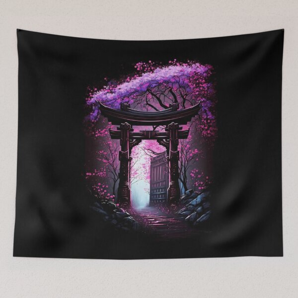 Item preview, Japanse Cherry Blossom Neon Landscape  designed and sold by Sticky ™.