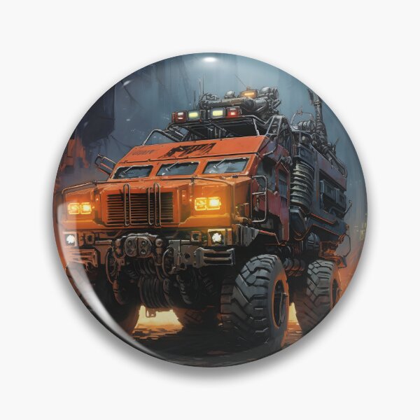 Item preview, Landscape of Post Apocalyptic Futuristic Armored Truck with Off-road Wheels in Ruined Metropolis with Skyscrapers designed and sold by Je-we.