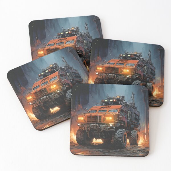 Item preview, Landscape of Post Apocalyptic Futuristic Armored Truck with Off-road Wheels in Ruined Metropolis with Skyscrapers designed and sold by Je-we.