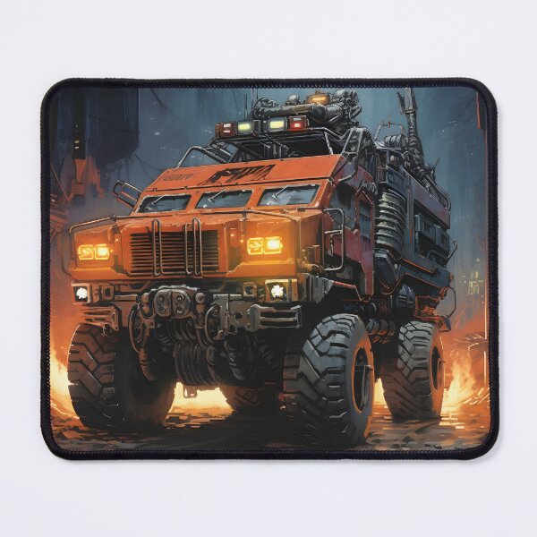 Item preview, Landscape of Post Apocalyptic Futuristic Armored Truck with Off-road Wheels in Ruined Metropolis with Skyscrapers designed and sold by Je-we.