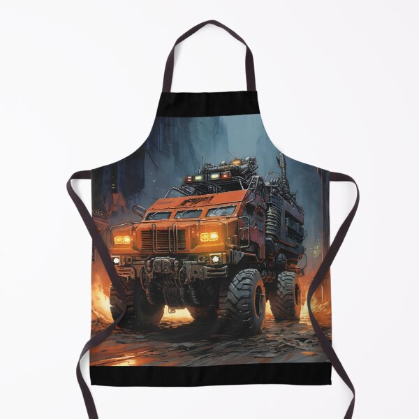 Item preview, Landscape of Post Apocalyptic Futuristic Armored Truck with Off-road Wheels in Ruined Metropolis with Skyscrapers designed and sold by Je-we.