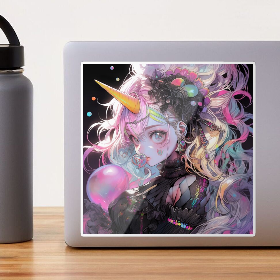 Anime Pastel Goth Unicorn Milk, Skinny Tumbler 20oz Travel Mug