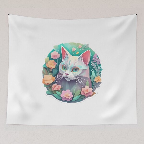 Item preview, Polygonal Flower Cat by Urban Nova Design designed and sold by UrbanNova.