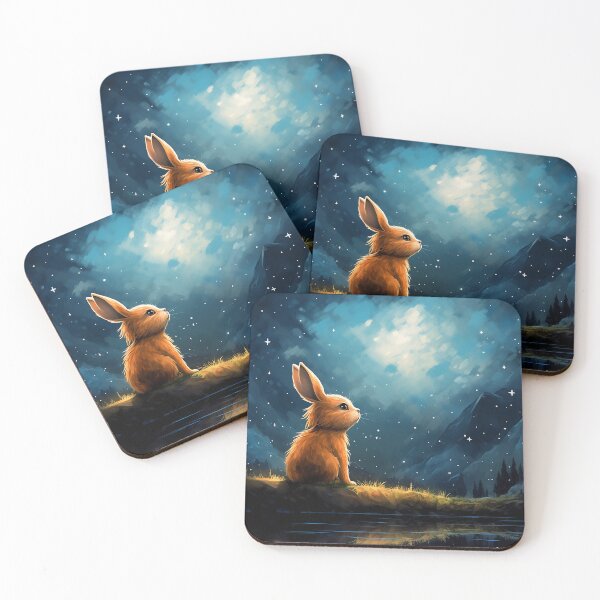 Item preview, Enchanted Night: Brown Bunny Gazing into Starlit Skies designed and sold by Christian Weiss.