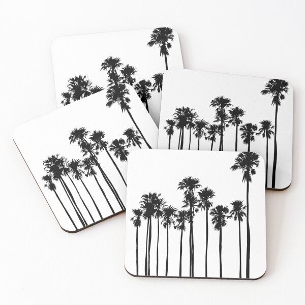 Item preview, Black and white palm trees art print designed and sold by dcrc.