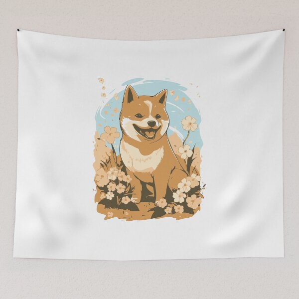 Item preview, Adorable Shiba Inu: T-shirt Art Print with Graphic Design and Anime Touch designed and sold by Josan Designs.