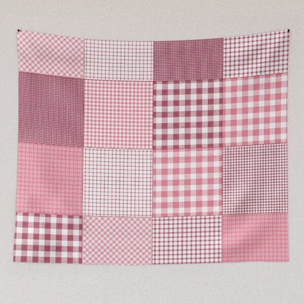 Item preview, Pink plaid patchwork gingham check designed and sold by Inktown.