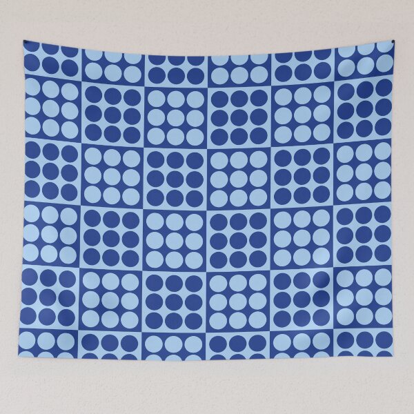 Item preview, Retro Mid Century Modern Geometric Pattern 133 Scandi Blue designed and sold by tonymagnerart.