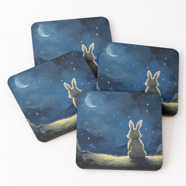 Item preview, Starry Gaze: White Bunny Admiring the Night Sky's Majesty designed and sold by Christian Weiss.