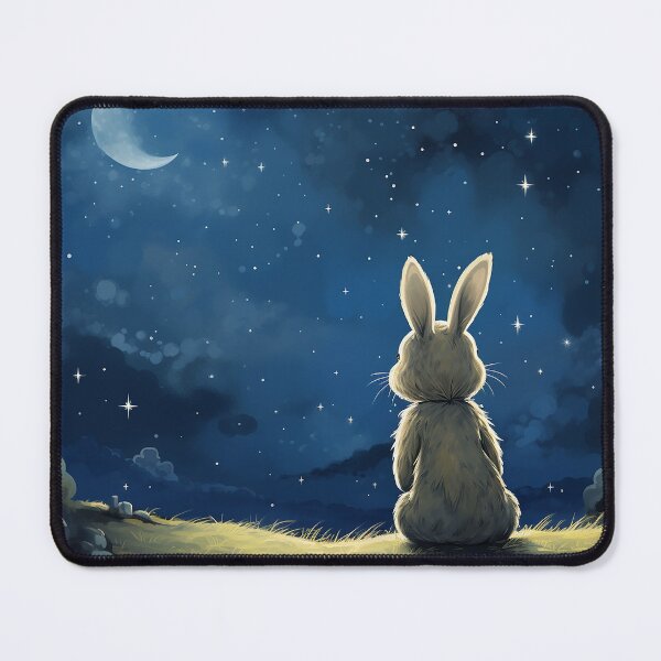 Item preview, Starry Gaze: White Bunny Admiring the Night Sky's Majesty designed and sold by Christian Weiss.
