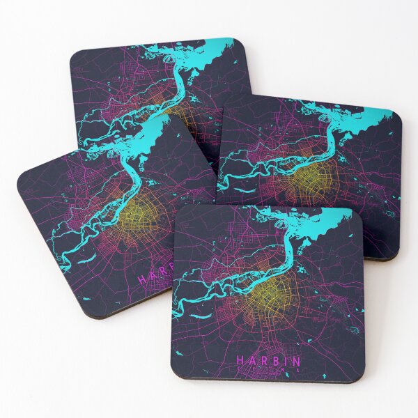 Item preview, Harbin City Map of China - Neon designed and sold by deMAP.