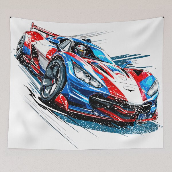 Item preview, Sports Car Red White Blue designed and sold by SteadyRolling.